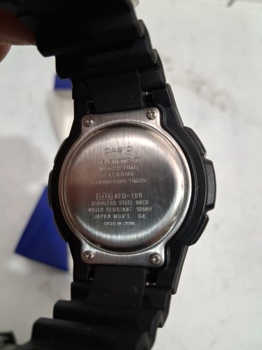 MEN'S CASIO CLASSIC QUARTZ STAINLESS STEEL AND RESIN CASUAL WATCH - 47MM - BLACK (MODEL:AEQ-100W-1BVCF) image 4
