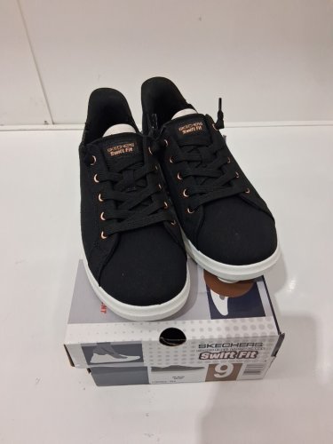 women's skechers Swift Fit Sneakers with Faux Laces - size 9 - black (Style: 4888409) image 2