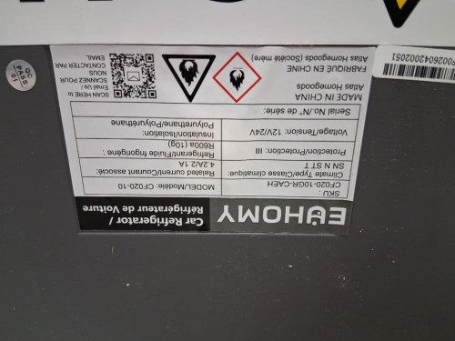 EUHOMY CAR REFRIGERATOR COMPRESSOR ELECTRIC COOLER WITH APP CONTROL - 12V - 10L - BLACK/GREY (MODEL: CF020-10GR-CAEH) image 10