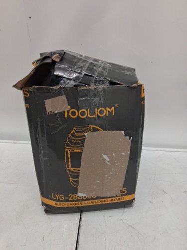 tooliom auto darkening true colour welding mask helmet with light - 4.3" x 3.8" view, 5-9/9-13 darkening shade range, 1/1/1/1 optical clarity rating - black (model: lyg-28800g) image 2