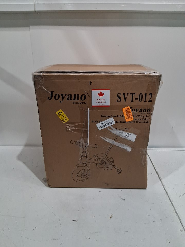 JOYANO 5-IN-1 KIDS TRICYCLE/BALANCE BIKE/PUSH BIKE WITH PUSHBAR - WHITE/BLACK/BLUE (MODEL: SVT-012) image 3