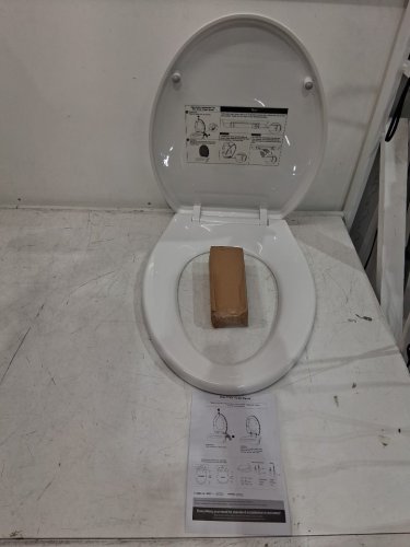 HIBBENT PREMIUM ONE BUTTON ELONGATED TOILET SEAT - WHITE image 3