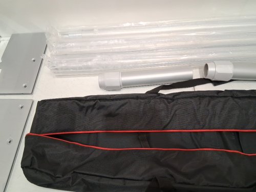 EMART Pipe and Drape Backdrop Stand Kit - Adjustable Metal Frame - 10FT x 10FT - (model: em-pdbs3030-2) image 6