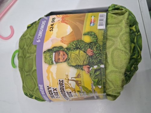 2PC TODDLER TRICKY T-REX HOODED T-REX COSTUME SET - 6-12M - GREEN image 2