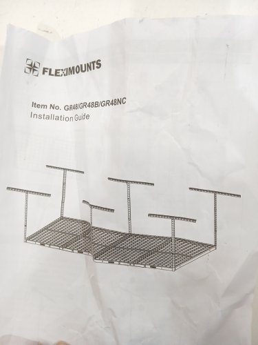 FLEXIMOUNTS Overhead Garage Storage Rack - 4FT X 8FT - 600LB cap - black (model: gr48B) image 8