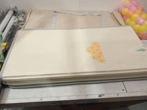 Zeebaba XL Safety Playpen WITH MAT AND BALLS For Babies And Toddlers - 71" x 59" - BEIGE (model: playpen-01) image 6