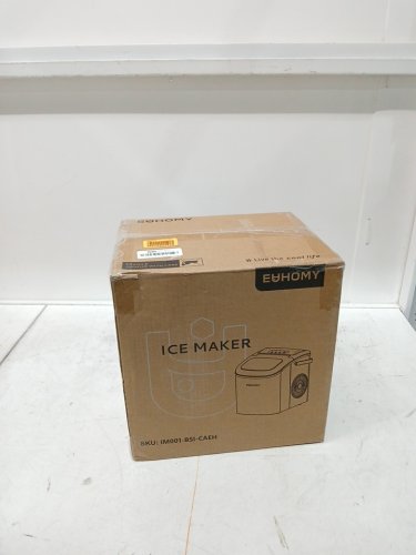 EUHOMY COUNTERTOP ICE MAKER MACHINE WITH HANDLE, BASKET AND SCOOP - MAKES 26LBS PER DAY - STAINLESS STEEL - (MODEL: IM001-BSI-CAEH / IM-06S) image 2