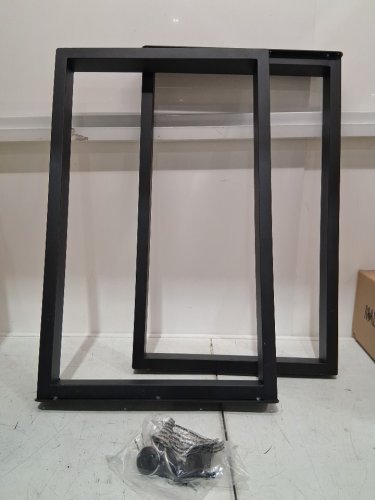 2PK NXN-HOME TALL METAL RECTANGULAR BENCH/TABLE LEGS - 28" - BLACK image 3