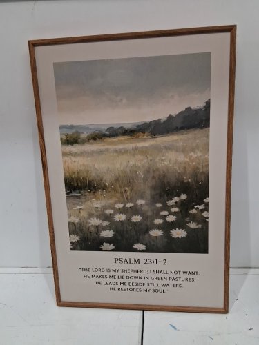 Wall Art Aesthetic Decorative Modern Art with frame - 24" x 16" - psalm 23:1 image 2