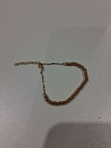 Solid beaded chain minimal bracelet - 6.5" - 8"/4mm - gold image 3