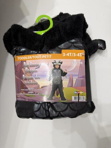 TODDLER ONE PIECE DARKNESS DRAGON COSTUME - 3-4T - BLACK image 2