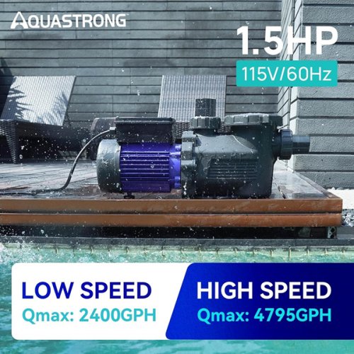 AQUASTRONG in/Above Ground Pool Pump - 1.5hp - 4975GPH - 115V - Blue/black (MODEL: PSP150AD) image 3