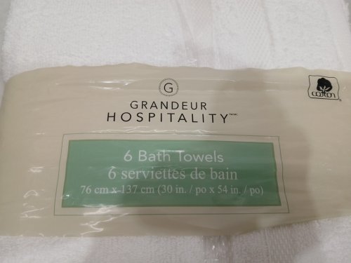 6PK GRANDEUR HOSPITALITY bath towels - 30" x 54" - White (Model: 4500995) image 3