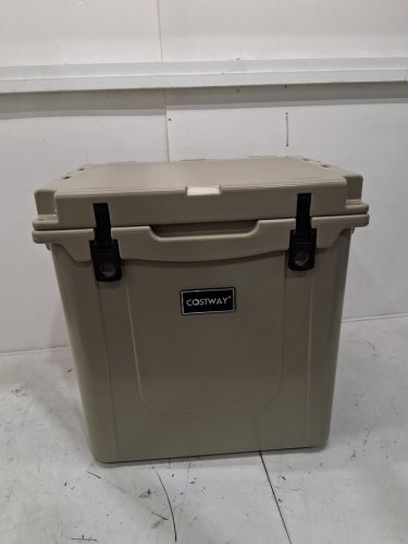 COSTWAY Leak-Proof Chest Cooler with All-Terrain Wheels - 45QT - khaki (MODEL: GP11730SA) image 3