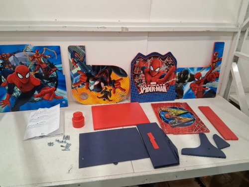 marvel spiderman desk chair with storage bin - 20.47" x 23.23" -red/blue image 2
