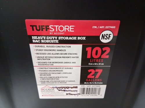 2PK Accent Pro Series heavy duty tote storage bin - 120l - red/black (model: 2277460) image 3