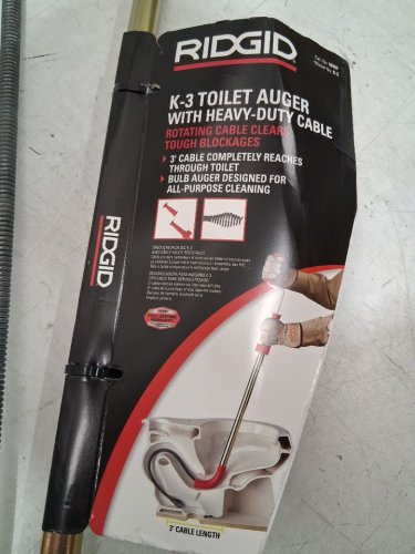 RIDGID K-3 TOILET AUGER TOILET AUGER SNAKE WITH BULB HEAD TO CLEAR CLOGGED TOILETS - 3 feet - orange/bronze (model:  59787) image 4