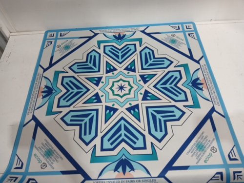 non slip portable mahjong play mat - 32" x 32" - Blue/White image 3