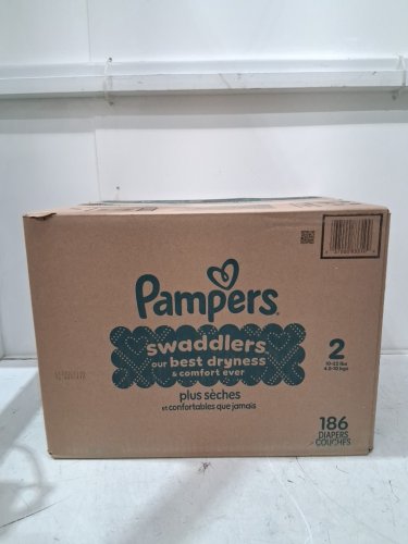 186PK PAMPERS SWADDLERS DISPOSABLE DIAPERS - SIZE 2 image 2