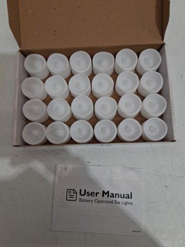 24PK Realoistic flickering FLAMELESS BATTERY OPERATED TEA LIGHTS - WHITE image 3