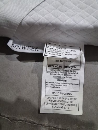 sinweek Ventilated High Density Gel Memory Foam Mattress Topper - king size - 3" thick - white image 4