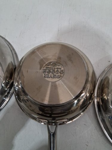 3pc meyer accolade induction oven safe no drip professional cookware pan set - 8" / 9.5" / 11" - stainless steel (MODEL: 1801554) image 6