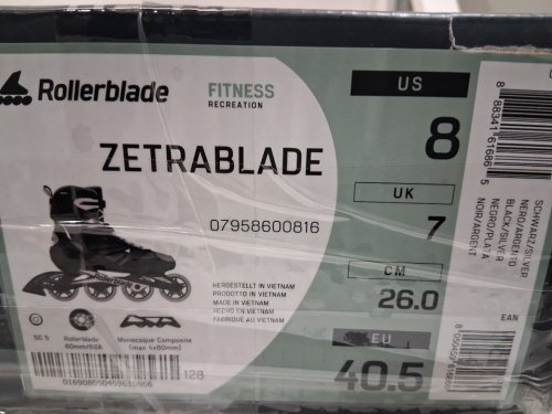MEN'S ROLLERBLADE ZETRABLADE INLINE SKATE - BLACK/SILVER - SIZE 8 - (MODEL:‎07958600816) image 3