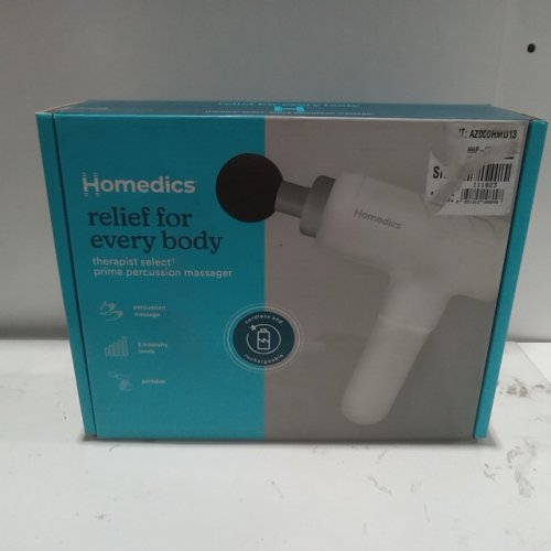 Homedics cordless and rechargeable handheld prime percussion massager with 5 levels - therapist select relief for  every body   (WHITE) image 2