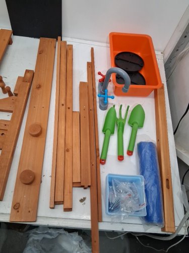 costway Fir Wood Play Kitchen with Adjustable Canopy and Sink - natural(model: tp10274na) image 7