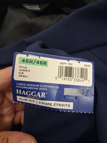 Men's Haggar Smart Wash Repreve Slim Fit Suit jacket - 46 regular  - BLUE (style: hz80972) image 4