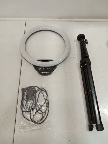 UBeesize Selfie Ring led Light with Stand and Phone holder for Video Recording ＆ Live streaming - 10" ring ' 62" stand - BLACK image 3
