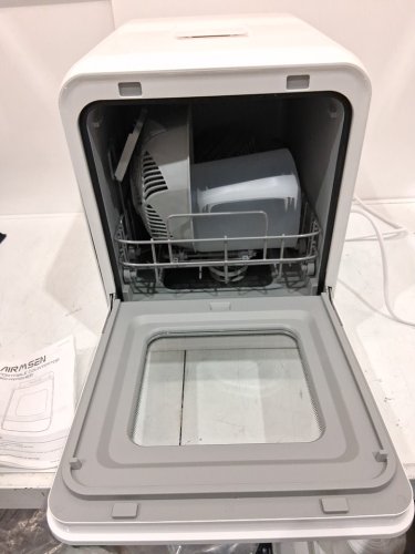 AIRMSEN PORTABLE COUNTERTOP MINI DISHWASHER WITH 5L BUILT-IN WATER TANK - 9 PROGRAMS, 14.6"X 17.8"X 20.1", SELF-CLEANING WASHING, 24H DELAY START AND ENERGY-SAVING - WHITE (MODEL: ZMW-DUHC01) image 5