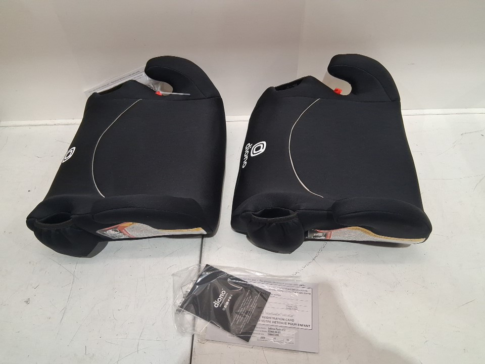2PK DIONO SOLANA NO LATCH BACKLESS BOOSTER CAR SEATS WITH CUPHOLDERS AND REMOVABLE WASHABLE COVERS - FOR KIDS 40-120LBS - CHARCOAL BLACK (MODEL: 32060-NA-01) image 3