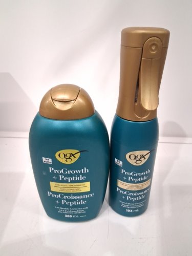 2pc ogx pro growth + peptide shampoo and serum mist - 385ml/193ml image 2