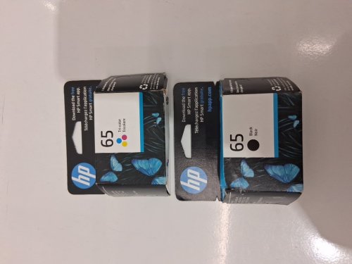 2pk HP 65 Ink Cartridge - FITS VARIOUS HD PRINTERS - tri-color/black (MODEL: C6657AN) image 3