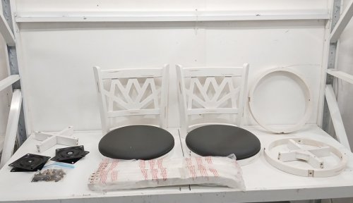 2PK Betterhood Swivel Counter Bar Stools with faux leather seats - 39" x 17" - 350lbs cap - White/Black (Model: NFK018) image 5