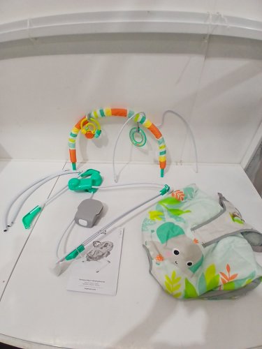 BRIGHT STARTS PORTABLE 3-POINT HARNESS VIBRATING BOUNCER WITH TOY-BAR - RAINFOREST VIBES (MODEL: 12227) image 3