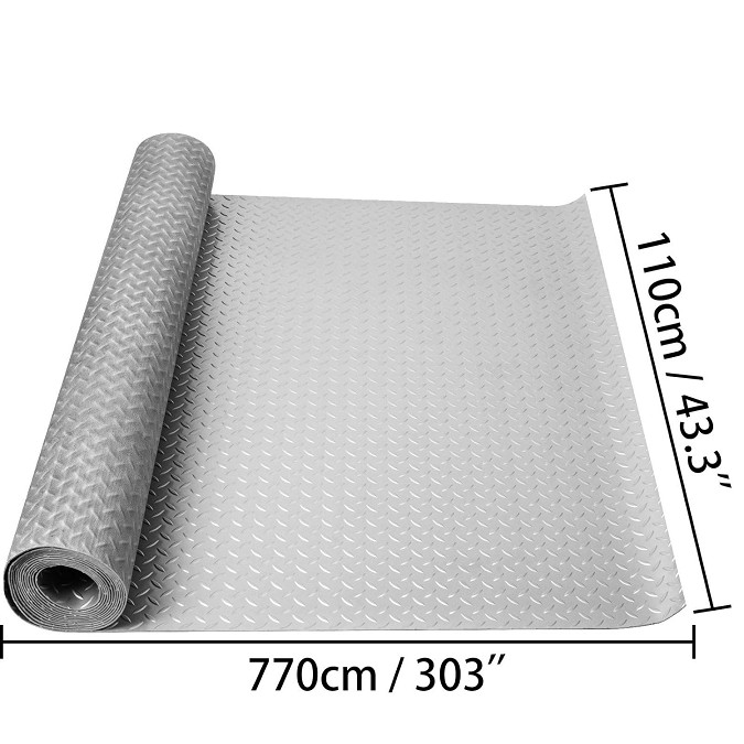 HEAVY DUTY PVC GARAGE FLOOR MAT - 127" X 4FT - BLACK image 2