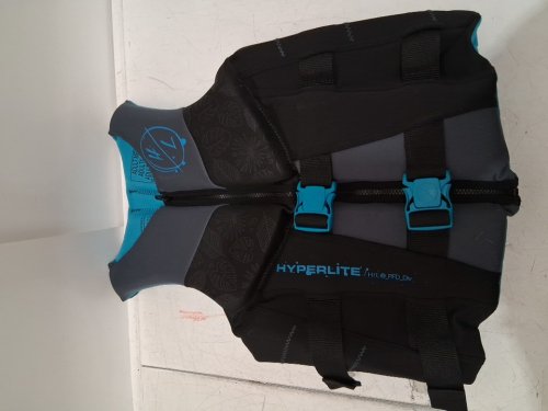 women's Hyperlite Neoprene PFD Life Vest with Buckle Straps - Adult medium - Black/Grey/blue (Model: 3247/1819493) image 2