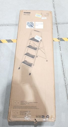 KINGRACK 4 STEP LADDER - STURDY STEEL STEP STOOL WITH SAFE LOCK - ANTI SLIP WIDE PEDALS - 330LBS CAP - BLACK (MODEL: WK2217A-4) image 2
