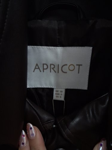 WOMEN'S APRICOT PATCH POCKET LEATHER OVERSIZED BOMBER JACKET - SMALL - BROWN image 4