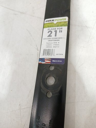 Maxpower Mower Blade - For Poulan/Husqvarna/Craftsman Replaces - 21" - Black - (Model: 331737B) image 4