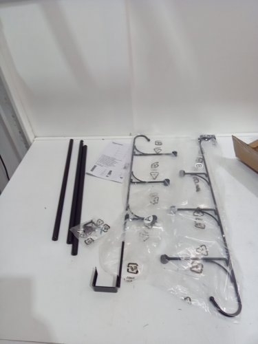 Amazon Basics Over The Door Towel Rack with Hooks - 24" x 19" x 6" - black image 4