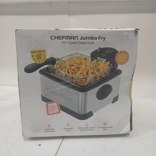 CHEFMAN JUMBO SIZE DEEP FRYER WITH TEMPERATURE CONTROL - 4.3L - STAINLESS STEEL/SILVER (MODEL: RJ07-45-SS-CA) image 2