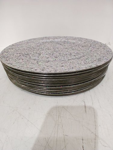 12PK ROUND PLASTIC glitter CHARGER PLATES -13" - SILVER(model: xm-fy 1061sl) image 3