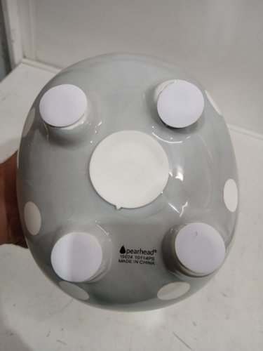 PEARHEAD PIGGY BANK - GREY/WHITE POLKA DOTS image 4