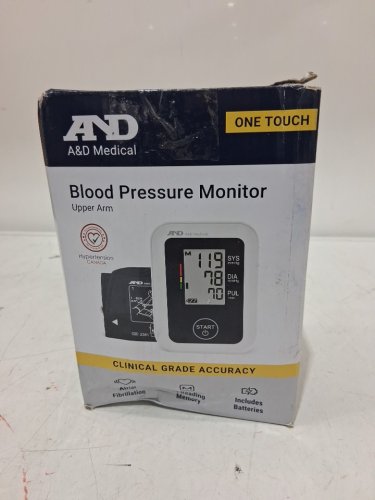 A&D MEDICAL LIFESOURCE BLOOD PRESSURE MONITOR FOR UPPER ARM - 8.6" TO 16.5" CUFF - WHITE/BLUE (MODEL: UA-651CN) image 2