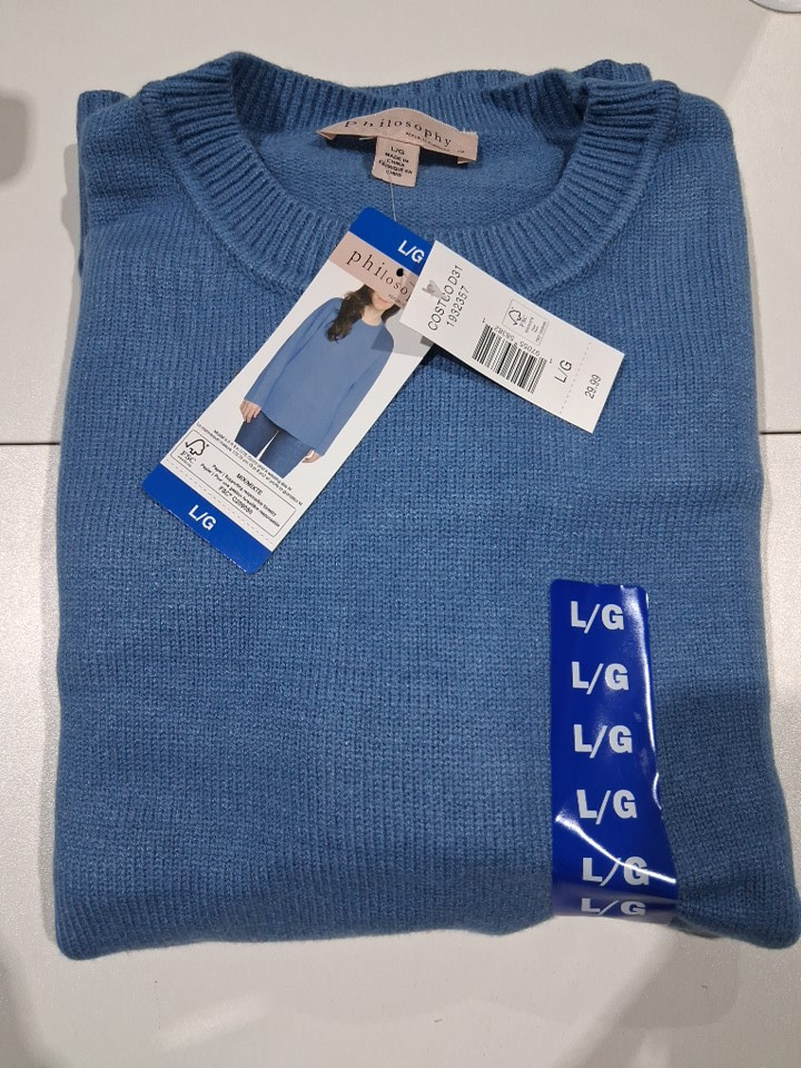Women's Philosophy Long sleeve knit Sweater - LARGE - BLUE - (STYLE: 1932357) image 2