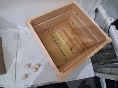 Raised Garden Wooden Planter Box - 17.8" x 17.8" x 16.2" - Natural Brown image 4