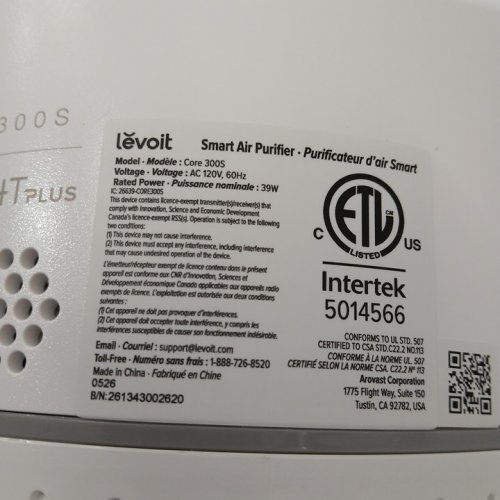 LEVOIT CORE 300 HEPA FILTER AIR PURIFIER WITH BLUETOOTH COMPATIBILITY - WHITE (MODEL: CORE 300S) image 5